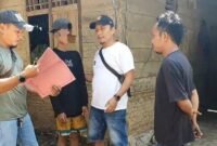 Pemuda berinisial AM saat diringkus Polres Pringsewu, Sabtu (26/4/2025), Foto: Reza/NK.