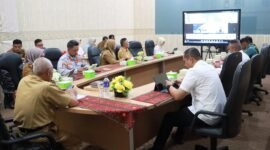Rakor Pengendalian Inflasi Daerah di Ruang Command Center, Lantai II Diskominfotik Provinsi Lampung, Senin (28/4/2025), Foto: Ist.