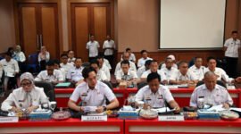 Pemkab Lamsel saat mengikuti rakor Program Pemberantasan Korupsi secara virtual, Rabu (7/5/2025), Foto: Eko/NK.