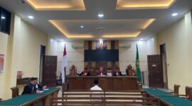 Proses sidang perdana kasus dugaan korupsi dana hibah LPTQ Pringsewu, Kamis (15/5/2025), Foto: Reza/NK.