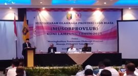 Musorprovlub KONI Lampung berlangsung lancar di Hotel Akar, Bandarlampung, Kamis (26/6/2025). Foto: Iwan/NK.