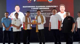 Bupati Egi pada Musorkab I ESI Lampung Selatan 2025, di Aula Sebuku, Rabu (2/7/2025). Foto: Eko/NK.