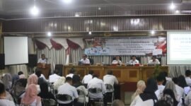 Bupati Lampung Barat, Parosil Mabsus saat memberikan arahan pada Rakor POP, Rabu (16/7/2025). Foto: Iwan/NK.