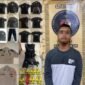 Polisi gadungan inisial IFY (22) beserta sejumlah barang bukti yang diamankan polisi. Foto: Arie/NK.