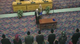 Wagub Lampung, Jihan Nurlela saat melantik pejabat eselon III dan IV, di Balai Keratun Lantai 3, Senin (8/9/2025). Foto: Tauriq/NK.