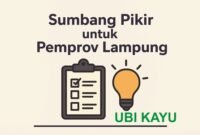Sumbang Pikir untuk Keberlanjutan Ubi Kayu Lampung: 