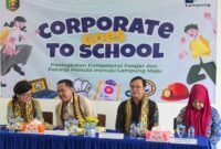 Program
Corporate Goes to School merupakan inisiatif yang dirancang untuk menjembatani
kesenjangan antara dunia pendidikan kejuruan dan tuntutan industri. Saat ini, b anyak lulusan Sekolah
Menengah Kejuruan (SMK) menghadapi tantangan dalam memasuki dunia kerja karena kurangnya
keselarasan antara kompetensi yang diajarkan di sekolah dengan kebutuhan riil di lapangan. F: Kadisdik Lampung Thomas Amirico dan Kadisnaker Agus Nompitu