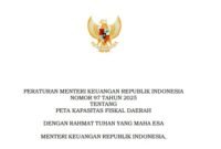 PERATURAN MENTERI KEUANGAN REPUBLIK INDONESIA
NOMOR 97 TAHUN 2025
TENTANG
PETA KAPASITAS FISKAL DAERAH 