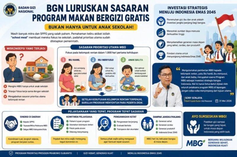 Banyak mitra dan SPPG keliru menganggap Program Makan Bergizi Gratis hanya untuk anak sekolah karena istilah school meal.(Ilustrasi: Netizenku)