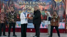 Wakil Gubernur Lampung Jihan Nurlela dan Ketua Umum Purna Jambore Nasional 1991 Teguh Santosa/Diskominfotik