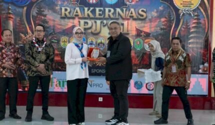 Wakil Gubernur Lampung Jihan Nurlela dan Ketua Umum Purna Jambore Nasional 1991 Teguh Santosa/Diskominfotik