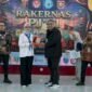 Wakil Gubernur Lampung Jihan Nurlela dan Ketua Umum Purna Jambore Nasional 1991 Teguh Santosa/Diskominfotik